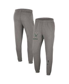 Мужские флисовые спортивные штаны heather charcoal milwaukee bucks 2022/23 city edition courtside с начесом Nike, мульти