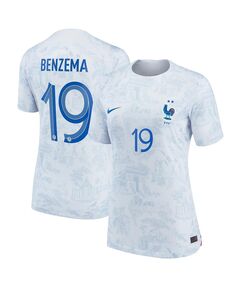 Футболка Nike Women&apos;s Karim Benzema White France National Team 2022/23, белый/синий