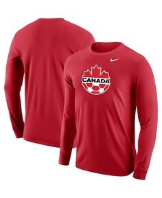 Мужская красная футболка с длинным рукавом canada soccer core Nike, красный