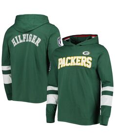 Мужская зелено-белая футболка с капюшоном с длинным рукавом green bay packers alex Tommy Hilfiger, мульти