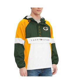 Мужская зеленая куртка с капюшоном и пуловером green bay packers с молнией на четверть Tommy Hilfiger, зеленый