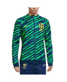 Мужская синяя куртка с молнией во всю длину, синяя спортивная куртка национальной сборной бразилии по версии pro anthem Nike, синий