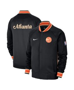 Мужская черная, оранжевая куртка atlanta hawks 2022/23 city edition showtime thermaflex с молнией во всю длину Nike, мульти