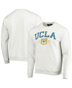 Мужская серая меланжевая толстовка ucla bruins upperclassman pocket pullover sweatshirt League Collegiate Wear, мульти