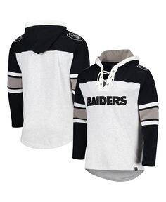 Мужская толстовка с капюшоном на шнуровке las vegas raiders heather grey gridiron на шнуровке &apos;47 Brand, серый