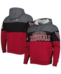 Мужская худи heather charcoal, cardinal arizona cardinals extreme pullover hoodie Starter, мульти