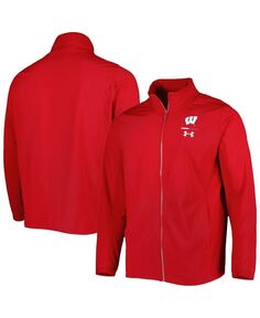 Красная мужская куртка wisconsin badgers squad 3.0 с молнией во всю длину Under Armour, красный
