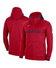 Мужская красная толстовка с капюшоном на молнии washington wizards authentic showtime performance Nike, красный