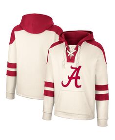 Мужская кремовая толстовка с капюшоном alabama crimson tide lace-up 4.0 vintage-like pullover Colosseum, кремовый