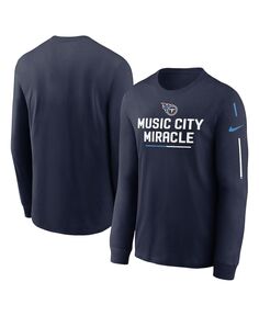 Мужская темно-синяя футболка с длинным рукавом со слоганом tennessee titans team Nike, синий