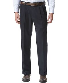 Мужские удобные эластичные брюки цвета хаки со складками и манжетами Dockers, мульти