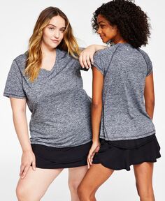 Женская футболка essentials rapidry heathered performance, xs-4x, создана для macy&apos;s ID Ideology, мульти