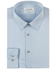 Мужская классическая рубашка slim fit non iron performance с воротником в елочку Calvin Klein, синий