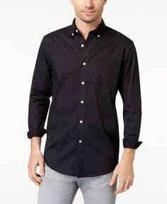 Мужская рубашка из стрейч-хлопка с принтом в мелкий горошек, созданная для macy&apos;s Club Room, мульти