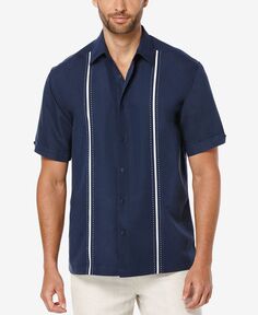 Мужская рубашка с короткими рукавами и контрастной строчкой Cubavera, мульти