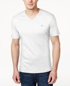 Мужская футболка из жидкого хлопка с v-образным вырезом Michael Kors, белый