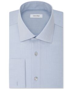Мужская классическая рубашка классического кроя без утюга с французскими манжетами Calvin Klein, синий