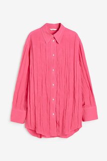 Рубашка H&amp;M in crinkled chiffon, розовый H&M