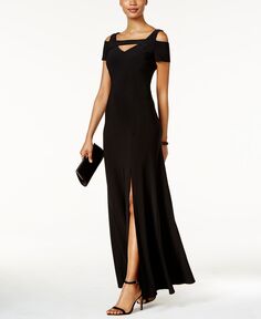 Платье с открытыми плечами и каплевидным вырезом Nightway, черный