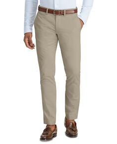 Мужские брюки чинос прямого кроя из эластичной ткани Polo Ralph Lauren, бежевый
