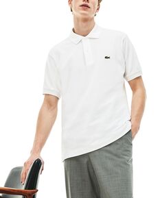 Мужская рубашка-поло classic fit l.12.12 с коротким рукавом Lacoste, белый