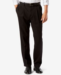 Мужские классические плиссированные брюки цвета хаки easy big &amp; tall easy classic со складками Dockers, черный