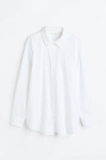 Рубашка H&amp;M Linen-blend, белый H&M