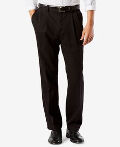 Мужские брюки easy classic со складками цвета хаки стрейч Dockers, черный