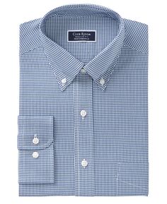 Мужская рубашка классического кроя из хлопка в клетку мини в мелкую клетку стандартного кроя, созданная для macy&apos;s Club Room, синий