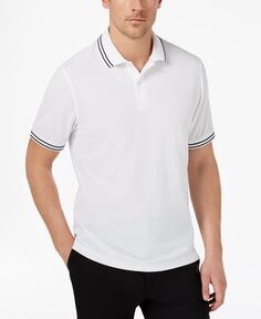 Мужская футболка-поло с полосками performance, созданная для macy&apos;s Club Room, белый