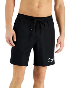 Мужские плавки volley 7 дюймов с логотипом, созданные для macy&apos;s Calvin Klein, черный