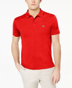 Мужская рубашка-поло soft touch с коротким рукавом, стандартный крой Lacoste, красный