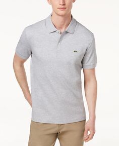 Мужская рубашка-поло soft touch с коротким рукавом, стандартный крой Lacoste, серебряный