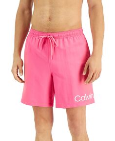 Мужские плавки volley 7 дюймов с логотипом, созданные для macy&apos;s Calvin Klein, розовый