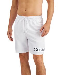 Мужские плавки volley 7 дюймов с логотипом, созданные для macy&apos;s Calvin Klein, белый