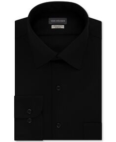 Мужская классическая/классическая рубашка из эластичного сатина без морщин Van Heusen, черный