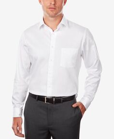 Мужская классическая/классическая рубашка из эластичного сатина без морщин Van Heusen, белый