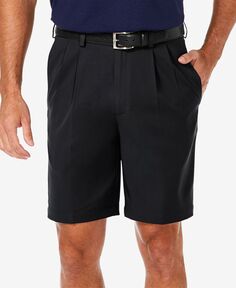 Мужские шорты cool 18 pro classic-fit stretch со складками 9,5 дюйма Haggar, черный