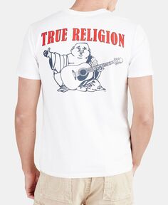 Мужская футболка с круглым вырезом и короткими рукавами с логотипом будды True Religion, белый