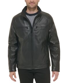 Мужская байкерская куртка из искусственной кожи, созданная для macy&apos;s Calvin Klein, черный