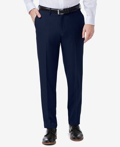 Мужские классические брюки premium comfort slim fit performance stretch с плоским передом Haggar, синий