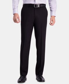 Мужские классические брюки premium comfort прямого кроя, растягивающиеся в 4 направлениях, без складок, с плоским передом Haggar, черный