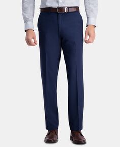 Мужские классические брюки premium comfort прямого кроя, растягивающиеся в 4 направлениях, без складок, с плоским передом Haggar, синий