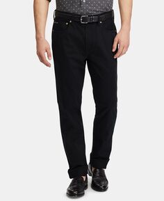Мужские узкие прямые эластичные сатиновые брюки с пятью карманами Polo Ralph Lauren, мульти