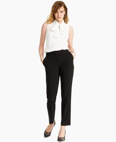 Женские классические брюки прямого кроя, созданные для macy&apos;s Bar III, черный