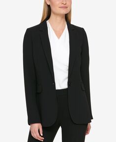 Пиджак petite pick-stitch на одной пуговице DKNY, черный