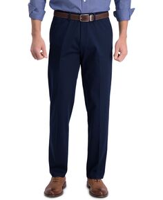 Мужские брюки прямого кроя премиум-класса цвета хаки без железа Haggar, темно-синий