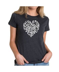Женская футболка премиум-класса word art - love LA Pop Art, черный