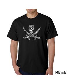 Мужская футболка word art - пират LA Pop Art, черный