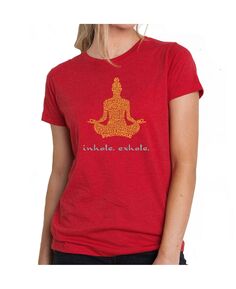 Женская футболка премиум-класса word art - inhale exhale LA Pop Art, красный